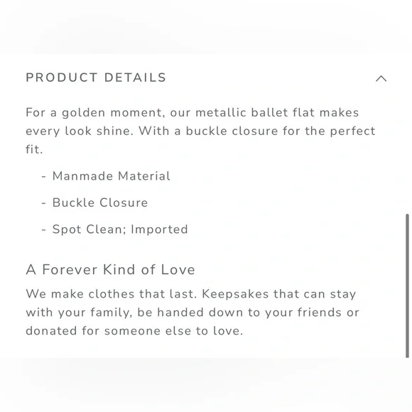 Janie and Jack Shiny Gold Ballet Flats - Picture 2 of 2